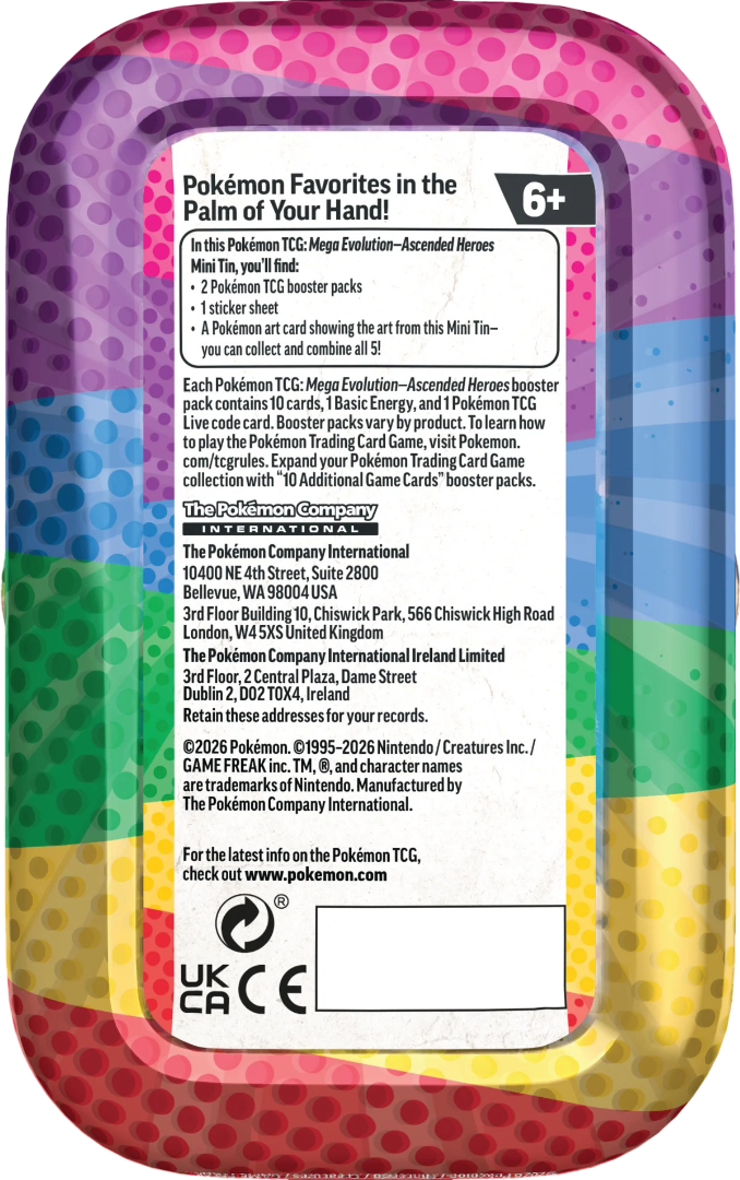 Pokemon: Mega Evolution - Ascended Heroes - Mini Tin (Set of 5)